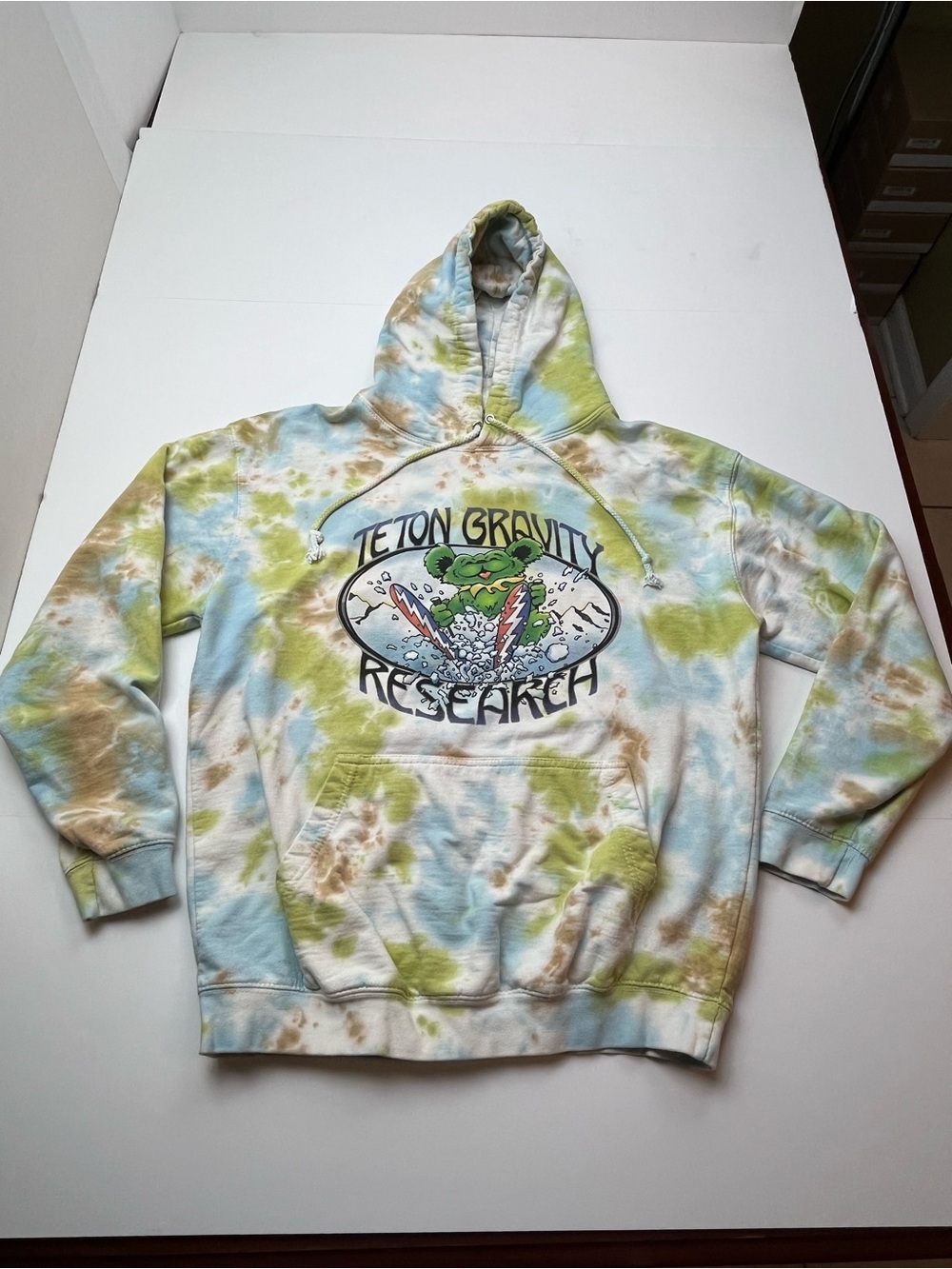 Teton Gravity Research X Grateful Dead Powder Brain Skier Tie-Dye Hoodie Large